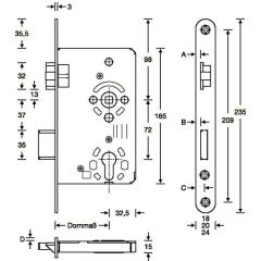 ZT-Einsteckschl.PZW 20/ 55/72/8mm DIN R VA rd Kl 3 Zinkdruckg.SSF
